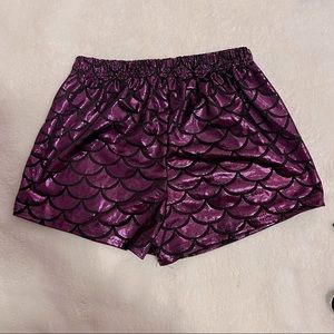 Purple mermaid booty shorts